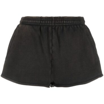 ENTIRE STUDIOS washed-effect micro Black Shorts